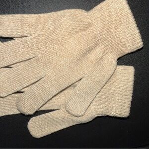 Men's Cream Knit Gloves